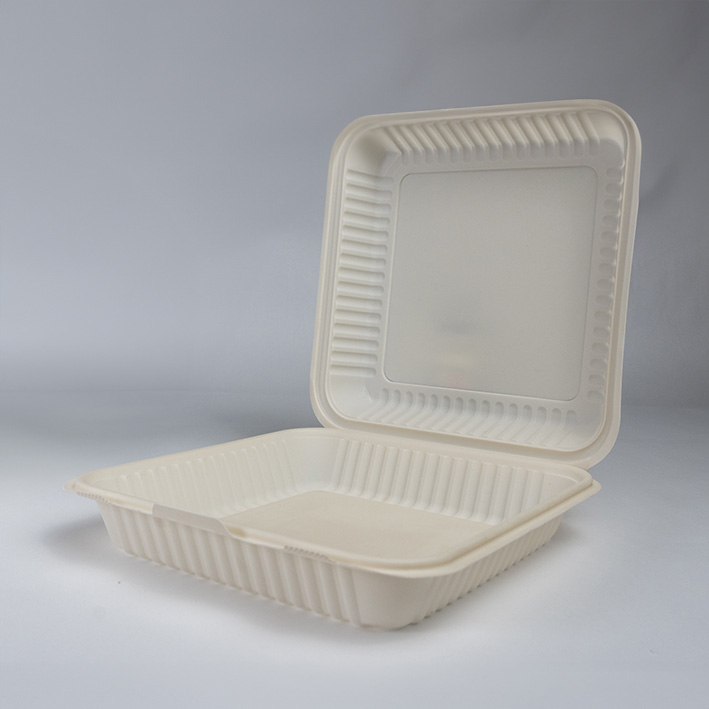 Contenedor Para Alimentos Desechable y Biodegradable De 9x9x3 - We